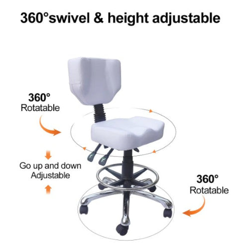 DongPin Derma Chair with Backrest White Colour DP-9942 / ديرما البراز