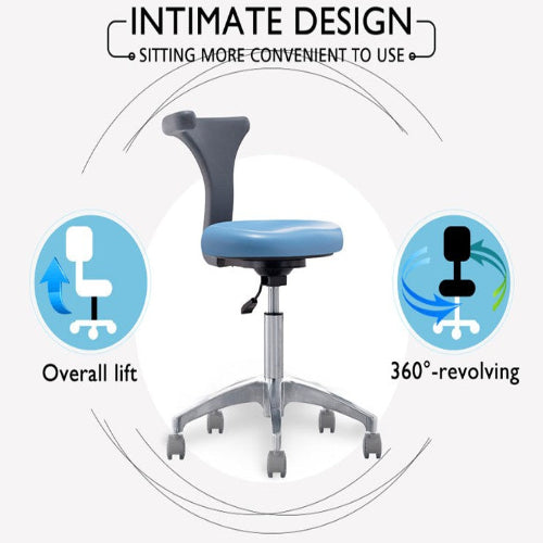 Dongpin Derma Stool w/ Backrest, Black Colour (DP-Y915)