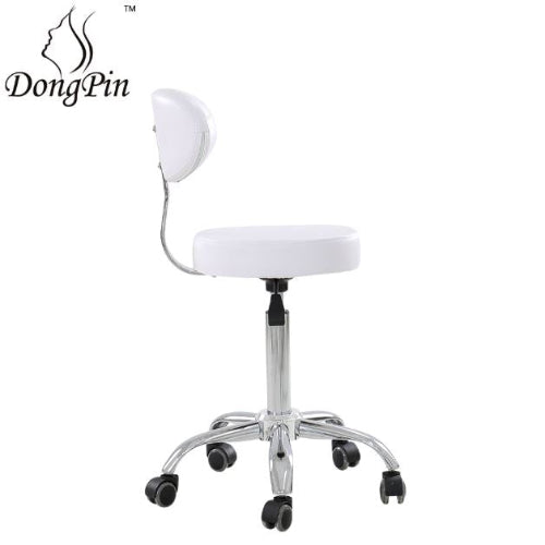 DongPin Derma Stool with Back rest, White Color (DP-9934)