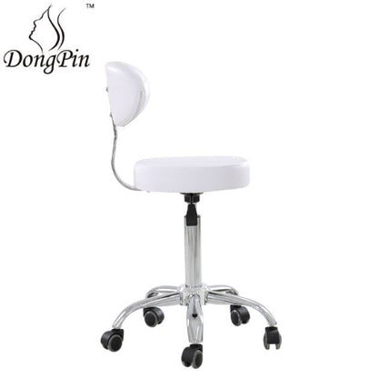 DongPin Derma Stool with Back rest, White Color (DP-9934)
