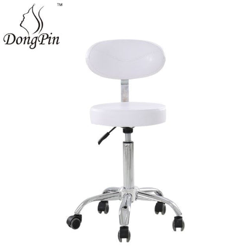 DongPin Derma Stool with Back rest, White Color (DP-9934)