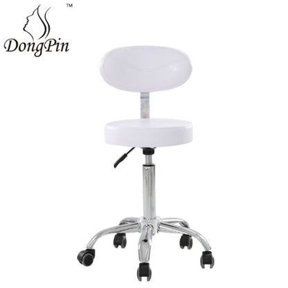 DongPin Derma Stool with Back rest, White Color (DP-9934)