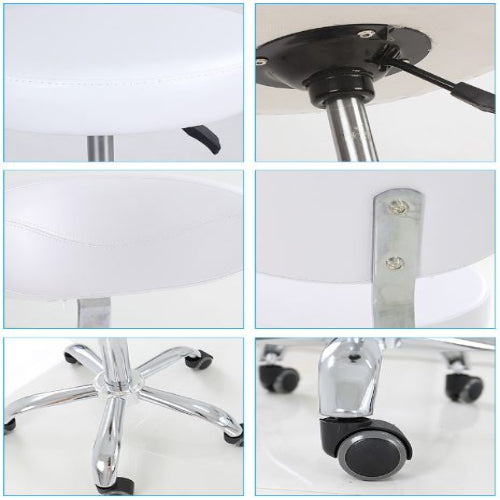 DongPin Derma Stool with Back rest, White Color (DP-9934)