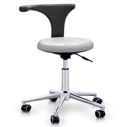 Dongpin Derma Stool w/ Backrest, White Colour (DP-Y915)